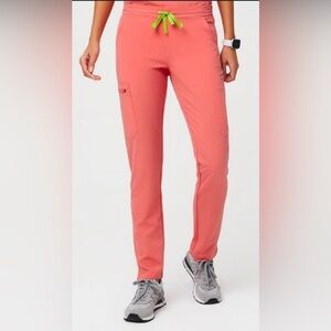 Figs Pink Straight Leg Pants Modern Tailored Fit